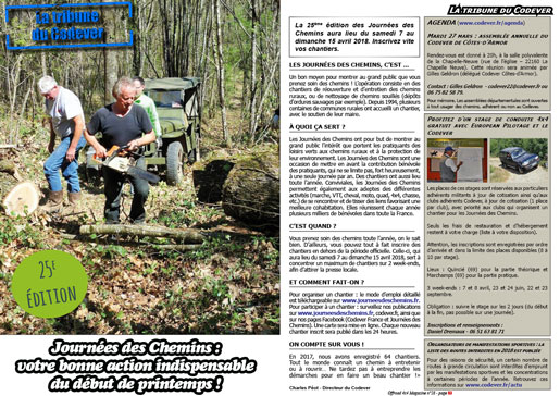 La tribune du Codever - février 2018