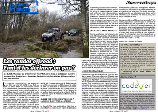 La tribune du Codever - avril 2017