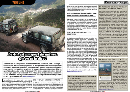 La tribune du Codever - janvier 2021