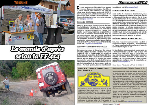 La tribune de la FF 4x4 - juin 2020