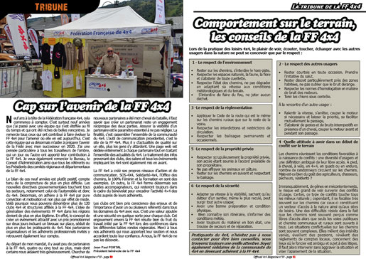 La tribune de la FF 4x4 - mars 2019