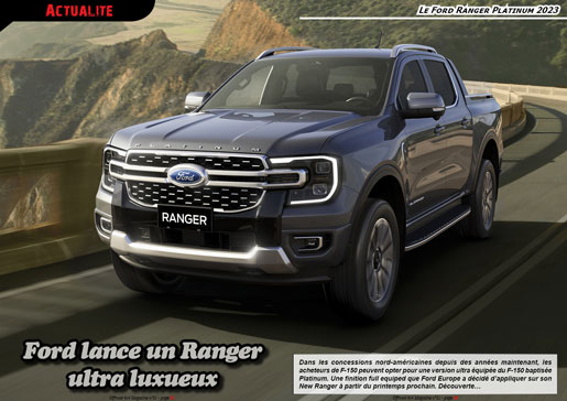 Le Ford Ranger Platinum 2023