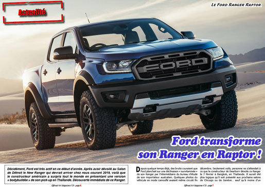 Le Ford Ranger Raptor