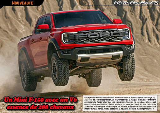 Le New Ford Ranger Raptor 2022