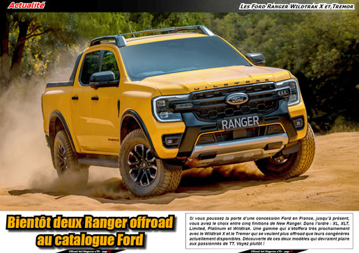 Les Ford Ranger Wildtrak X et Tremor