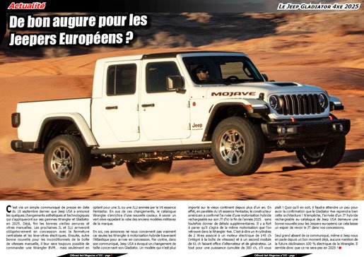 Le Jeep Gladiator 4xe 2025