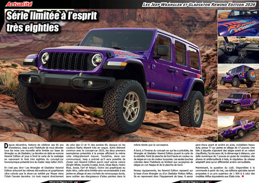 Les Jeep Wrangler et Gladiator Rewind Edition