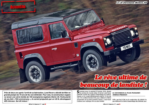 Le Land Rover Defender Works V8
