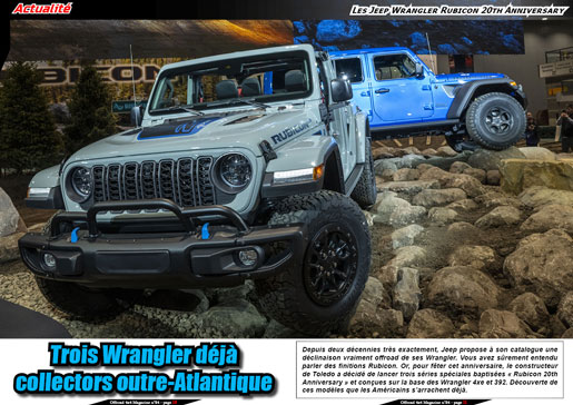 Les Jeep Wrangler Rubicon 20th Anniversary