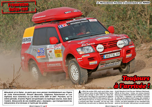 Le Mitsubishi Pajero d'assistance de MMSP