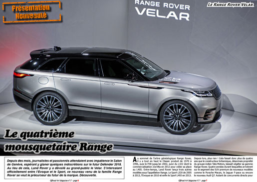 Le Range Rover Velar 