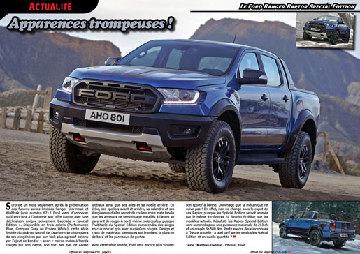 Le Ford Ranger Raptor Special Edition