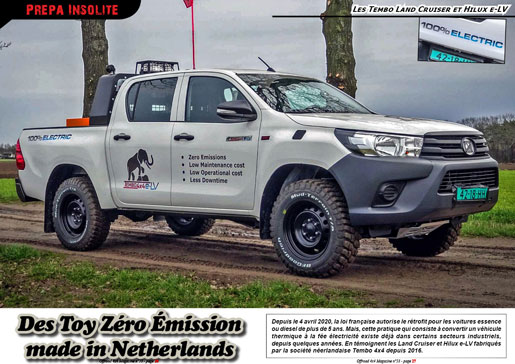 Les Tembo Land Cruiser et Hilux e-LV