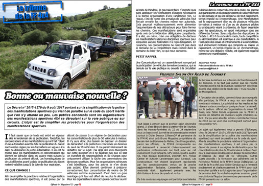 La tribune de la FF 4x4 - novembre 2017