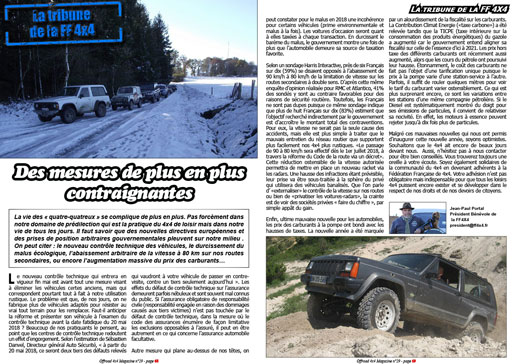 La tribune de la FF 4x4 - mars 2018
