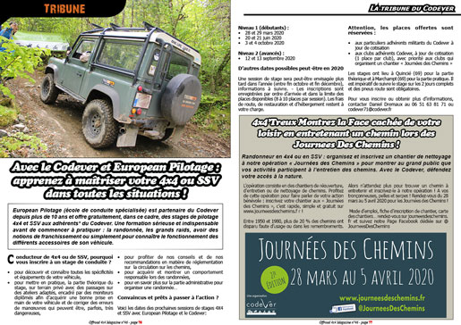 La tribune du Codever - janvier 2020
