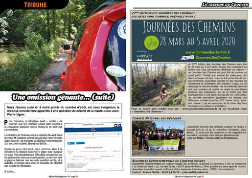 La tribune du Codever - novembre 2019