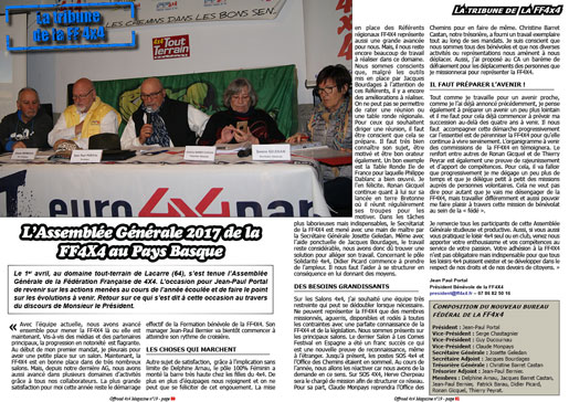 La tribune de la FF4x4 - mai 2017