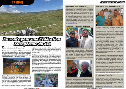 La tribune de la FF 4x4 - août 2021