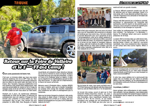 La tribune de la FF 4x4 - octobre 2022