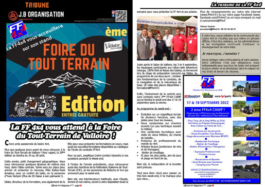 La tribune de la FF 4x4 - août 2022