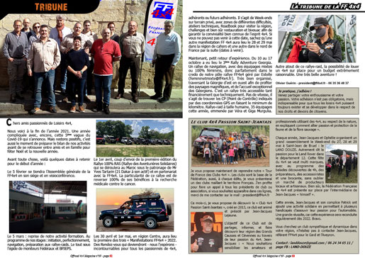 La tribune de la FF 4X4 - décembre 2021
