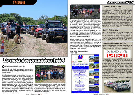 La tribune de la FF 4X4 - juin 2022