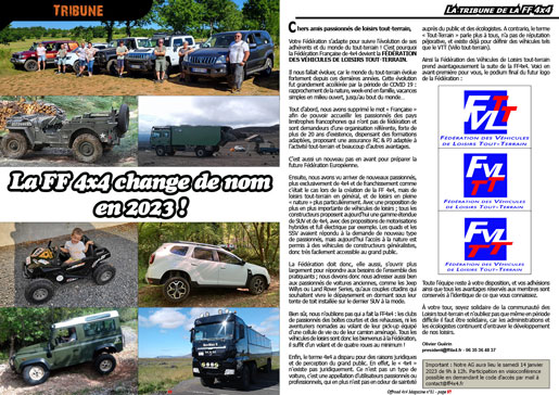 La tribune de la FF 4x4 - décembre 2022