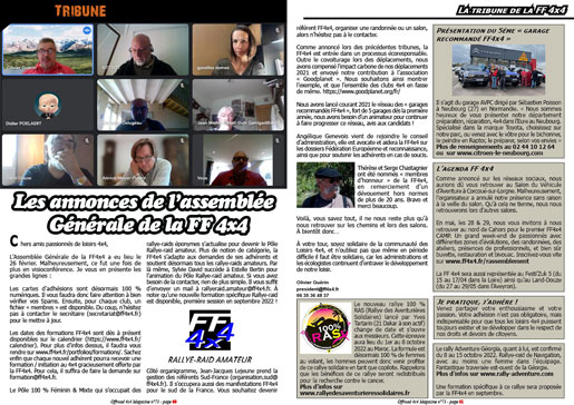 La tribune de la FF 4X4 - avril 2022