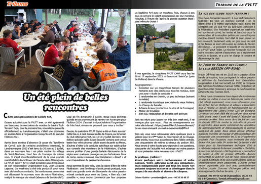 La tribune de la FVLTT - août 2023