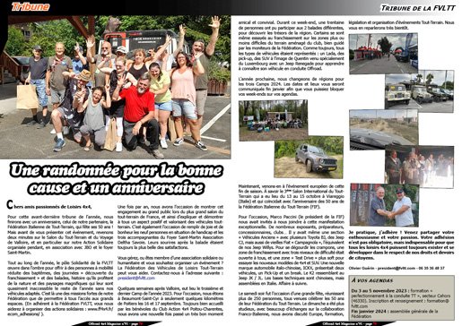 La tribune de la FVLTT - octobre 2023