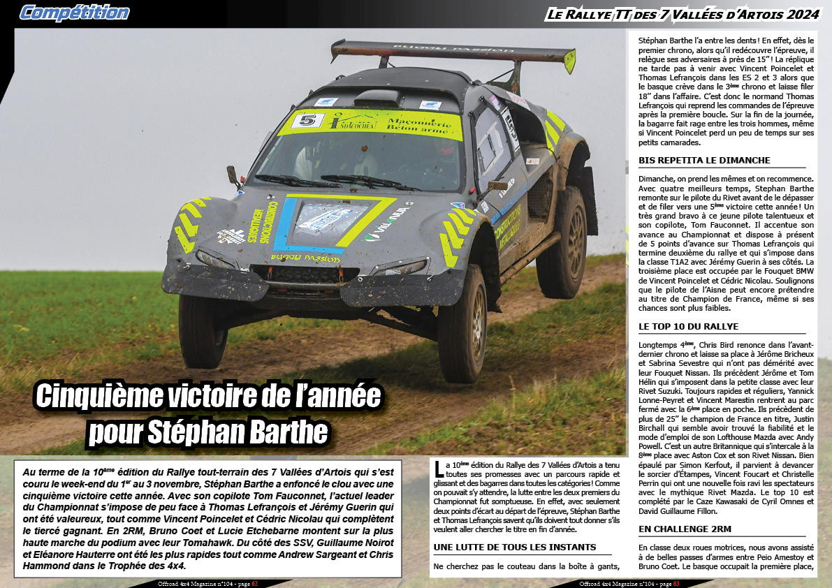 Le Rallye TT des 7 VallÃ©es d'Artois 2024