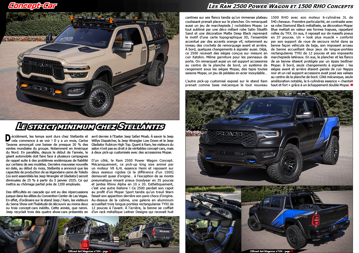 Les Ram 2500 Power Wagon et 1500 RHO Concepts