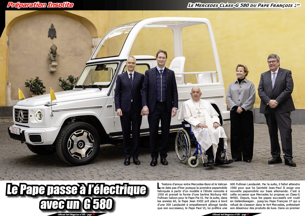 Le Mercedes Class-G 580 du Pape FranÃ§ois 1er