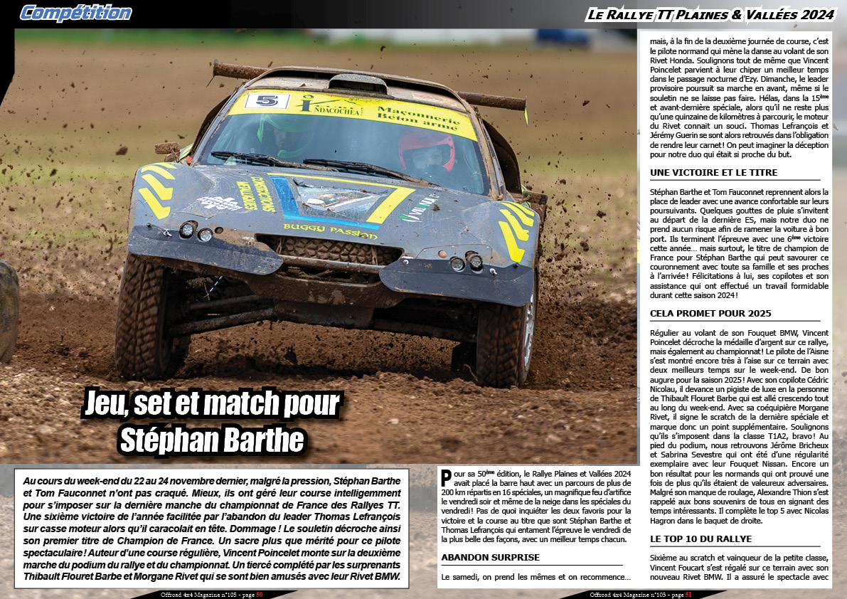 Le Rallye TT Plaines & VallÃ©es 2024