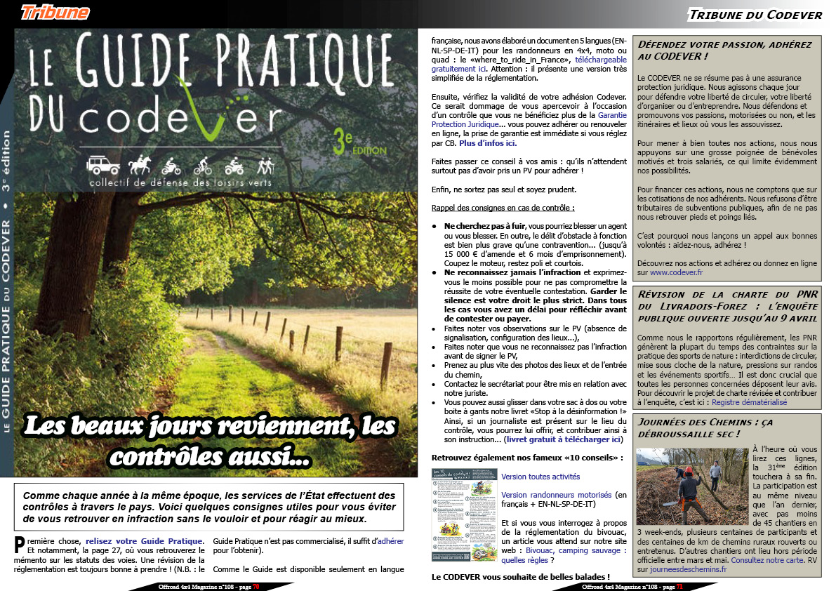 La tribune du Codever de mars 2025