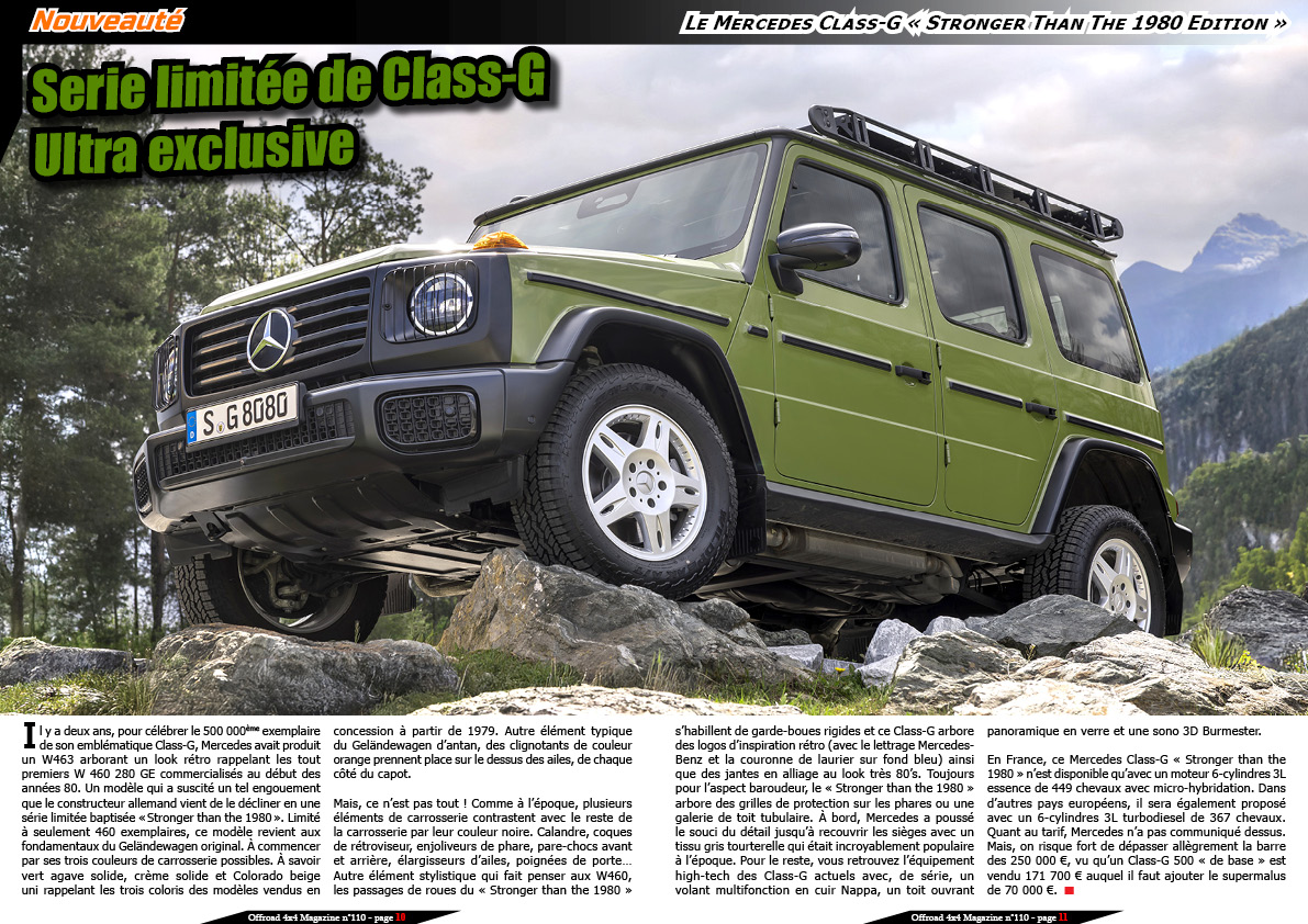 Le Mercedes Class-G Â«Â Stronger Than The 1980 EditionÂ Â»