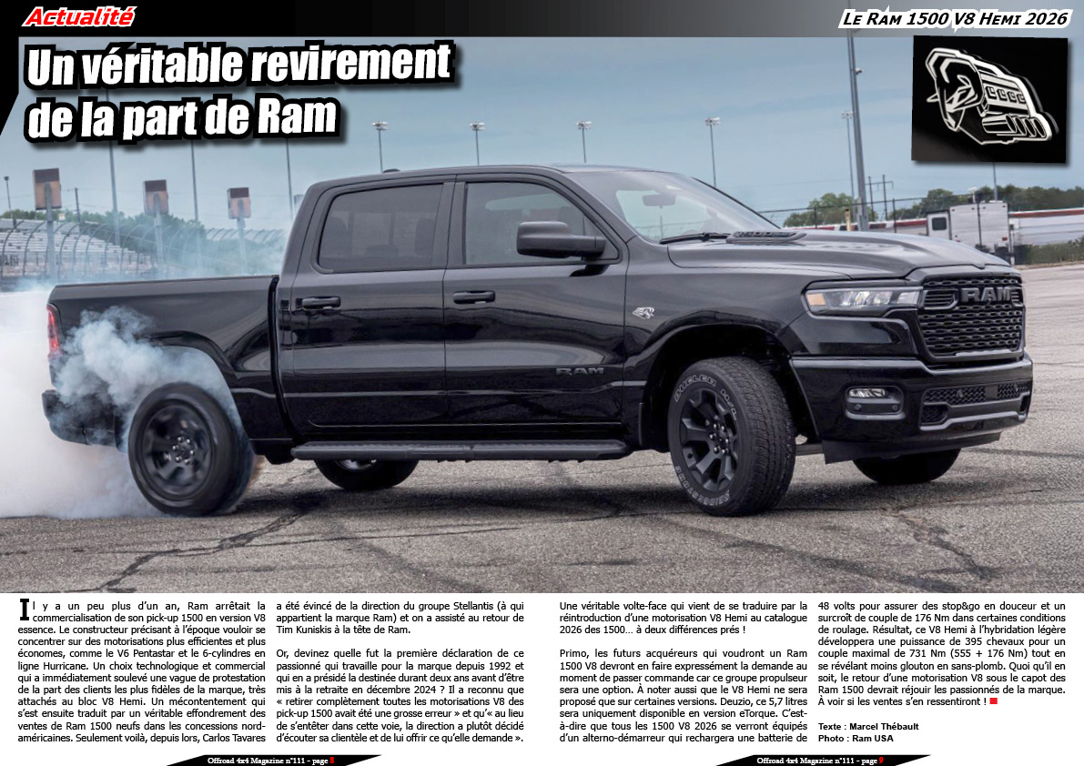 Le Ram 1500 V8 Hemi 2026