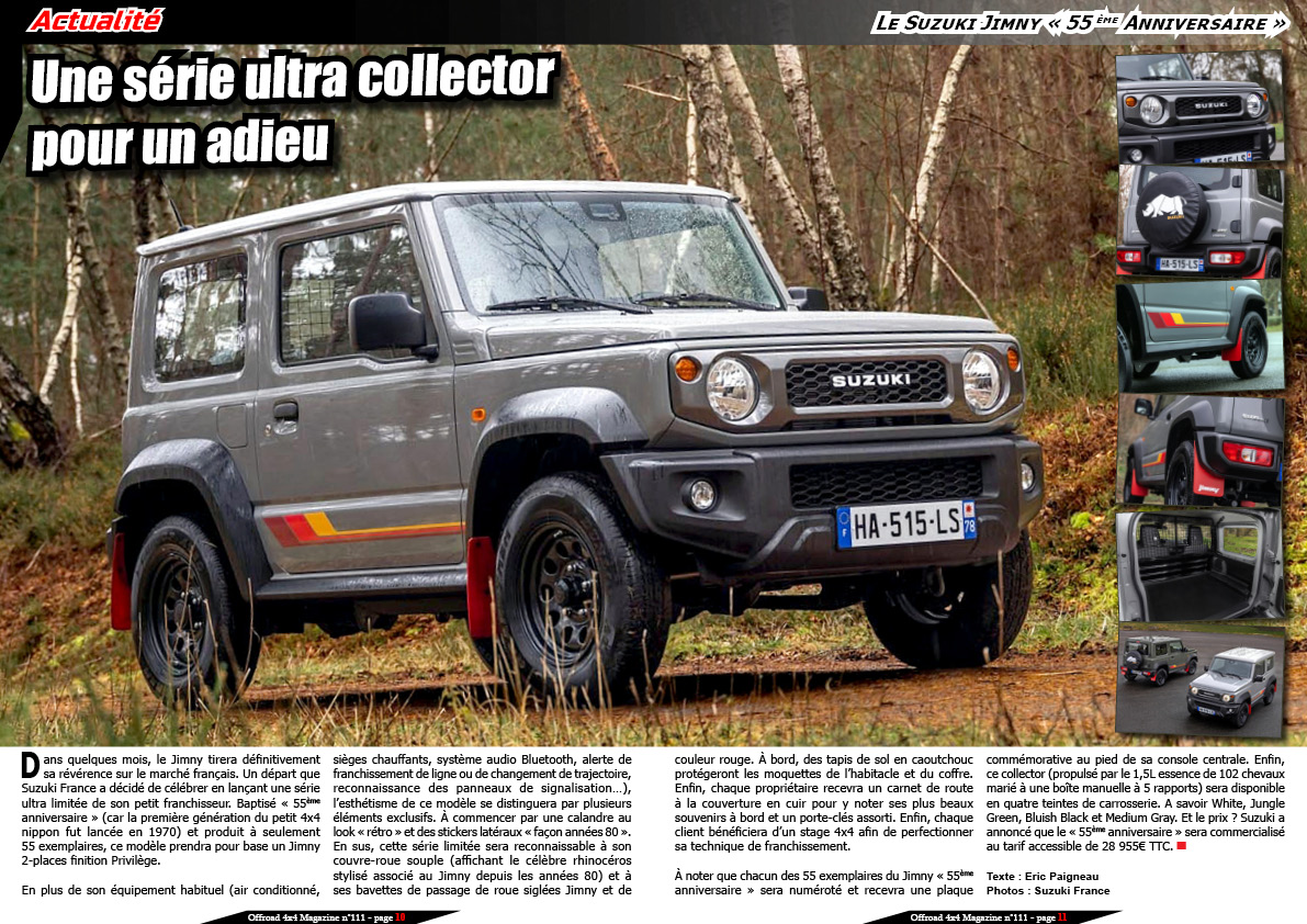 Le Suzuki Jimny Â«Â 55Ã¨me AnniversaireÂ Â»