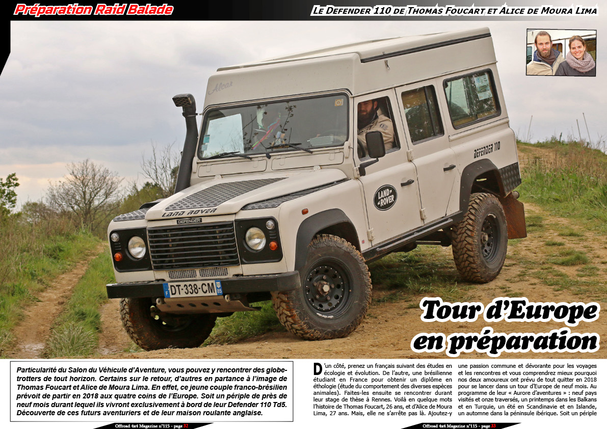 Le LR Defender 110 de Thomas Foucart et Alice de Moura Lima