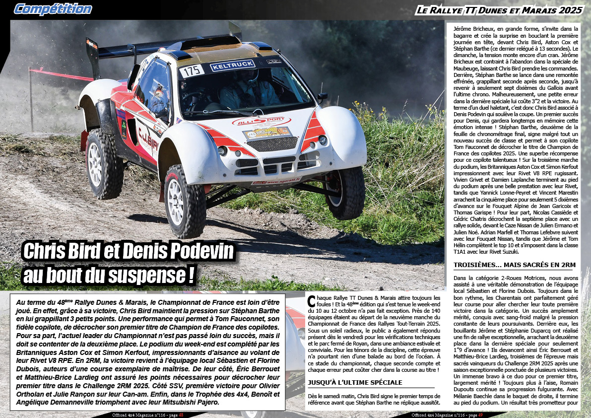 Le Rallye TT Dunes et Marais 2025