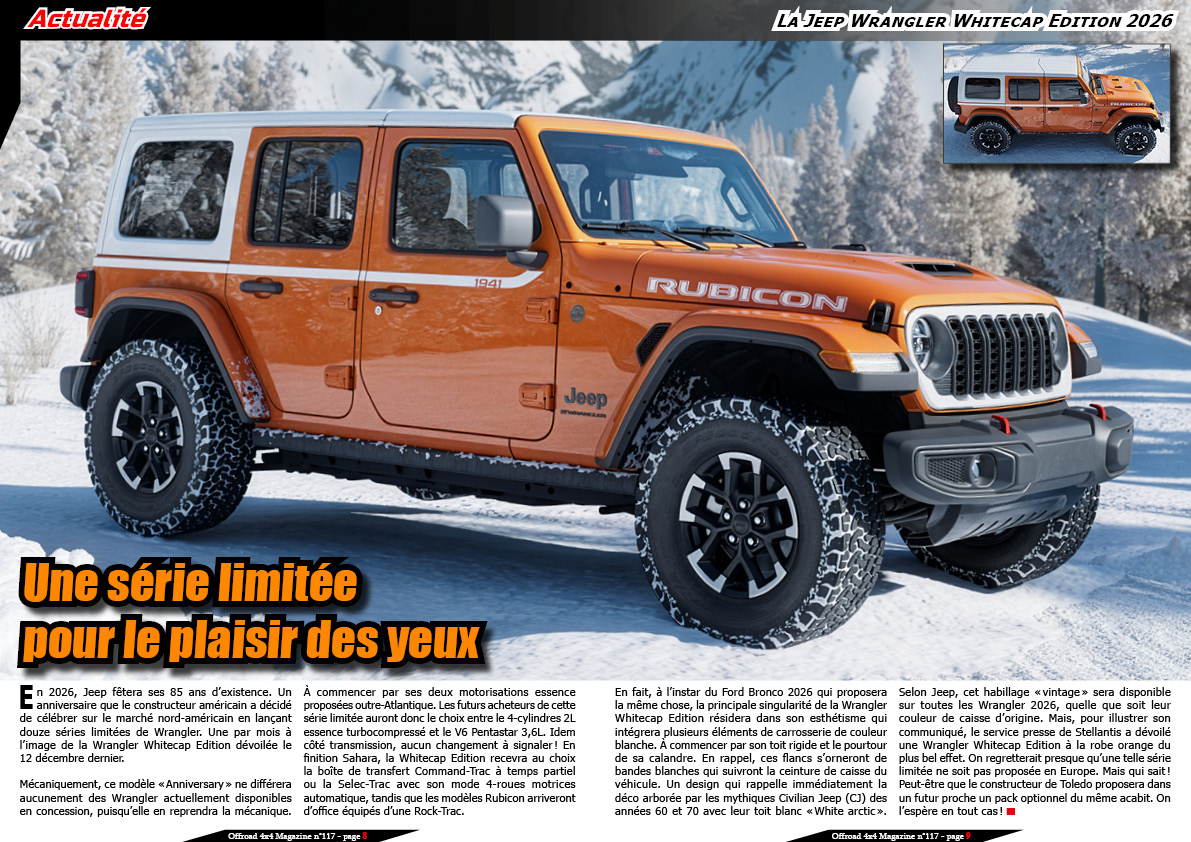 La Jeep Wrangler Whitecap Edition 2026