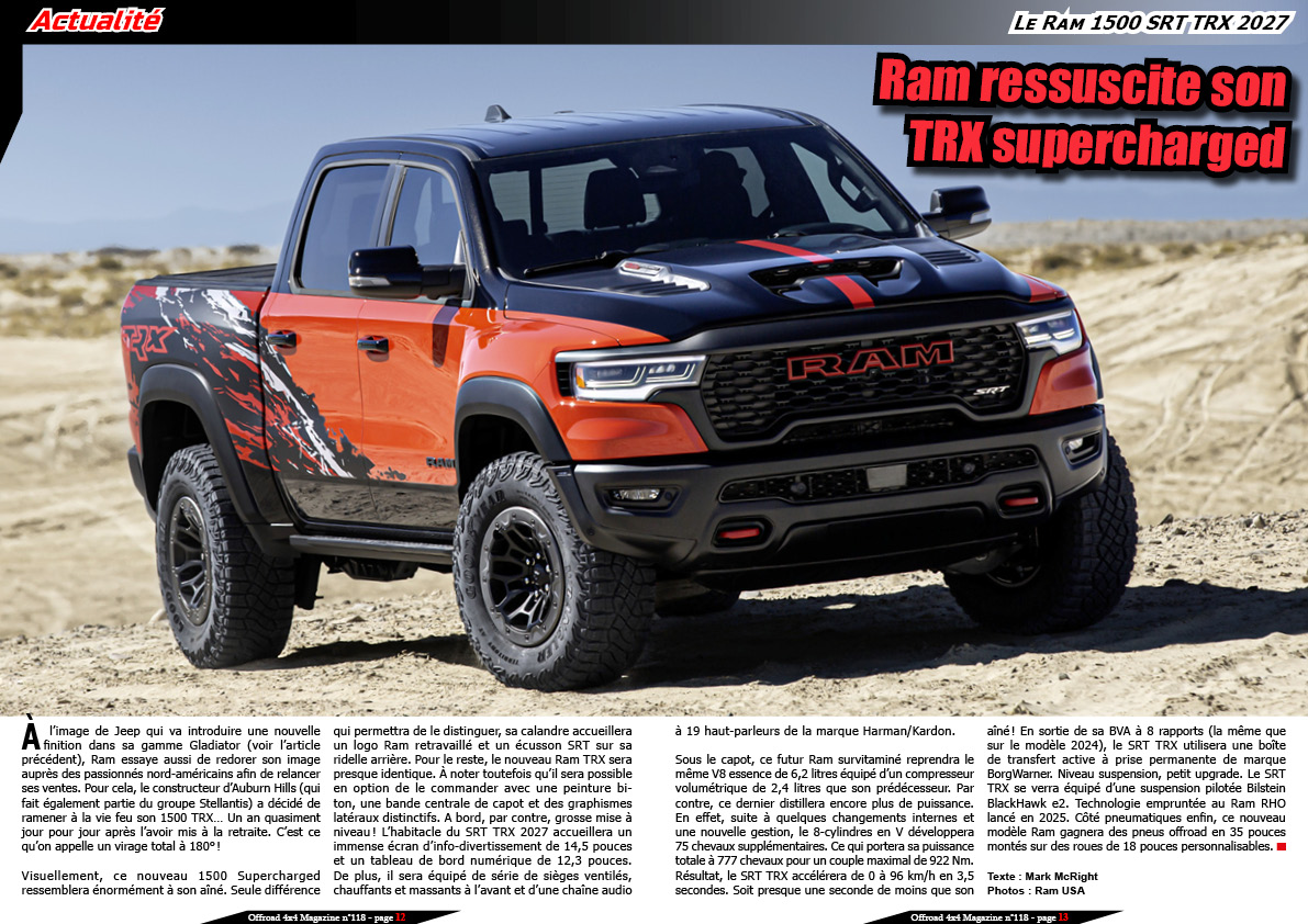 Le Ram 1500 SRT TRX 2027