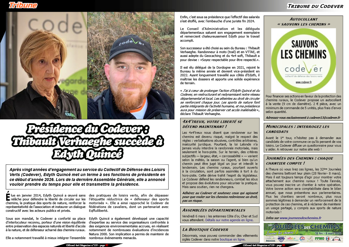 La tribune du Codever de fÃ©vrier 2026