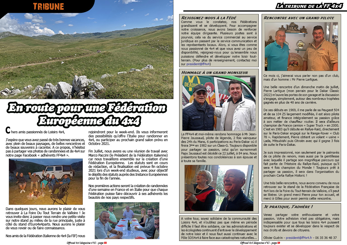 Tribune de la FF 4x4