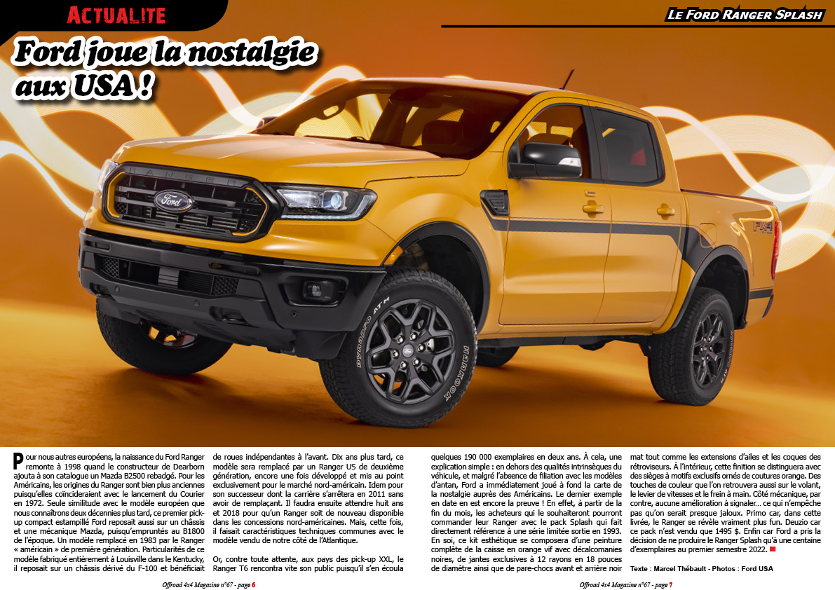 le Ford Ranger Splash