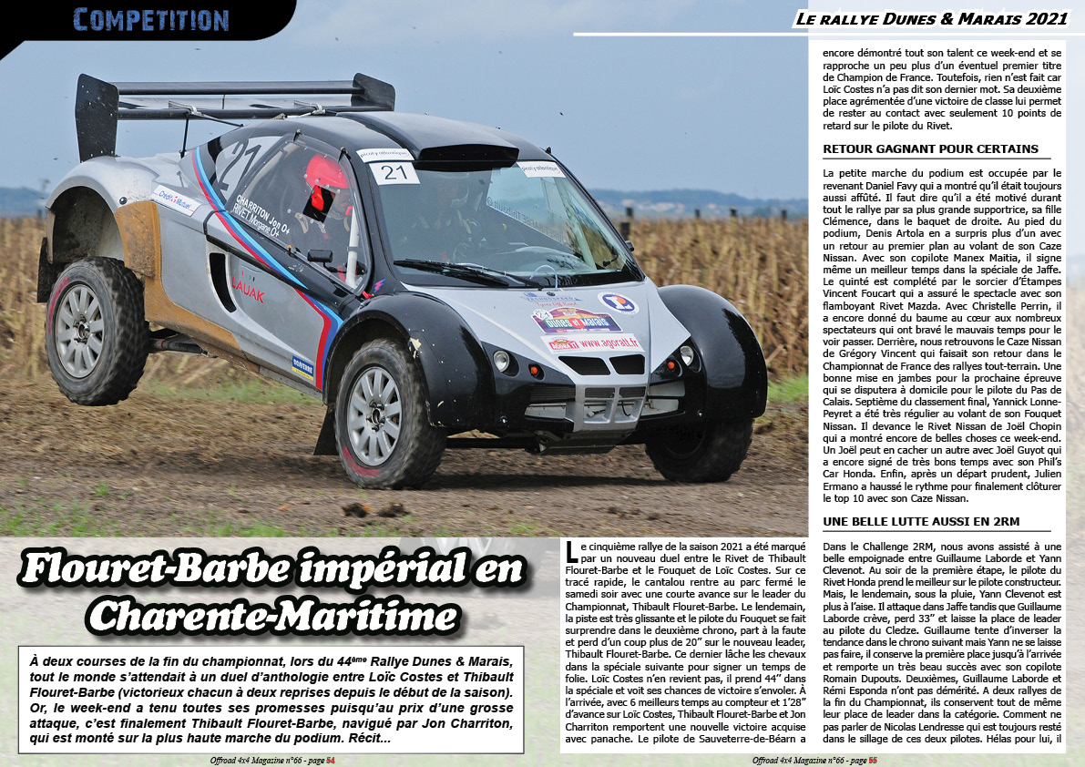 Le rallye Dunes & Marais 2021