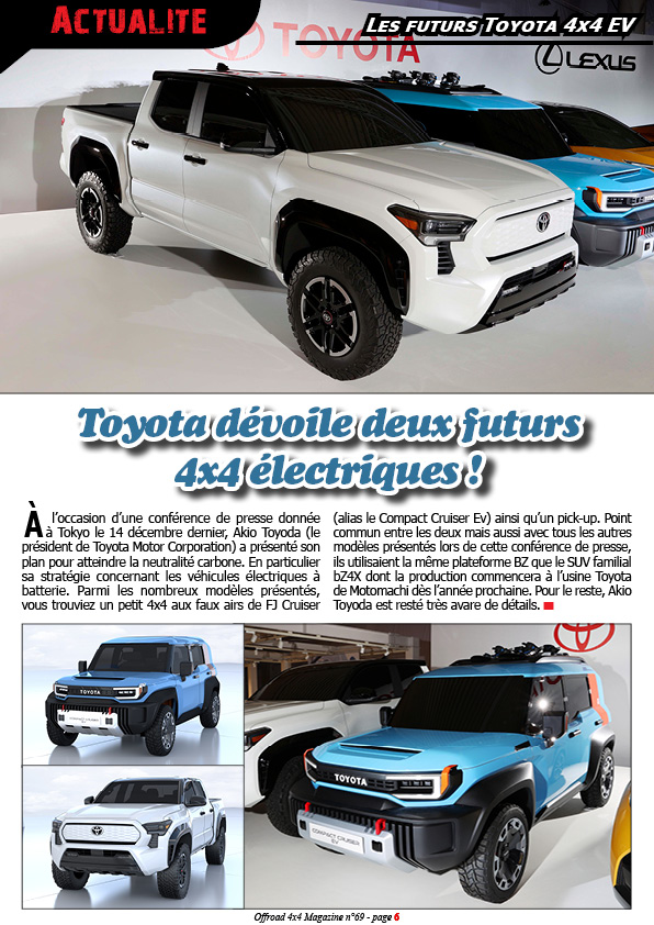 les futurs Toyota 4x4 EV