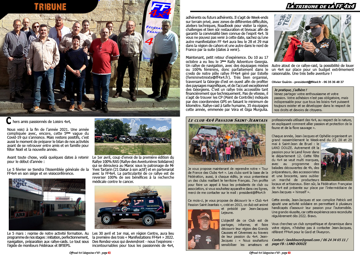 la Tribune de la FF 4X4