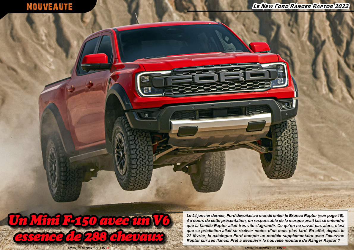 le New Ford Ranger Raptor 2022
